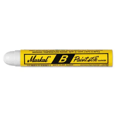 MARKAL 80260 Paintstik B Markers, 1 in X 4 3/4 in, White (12pk)