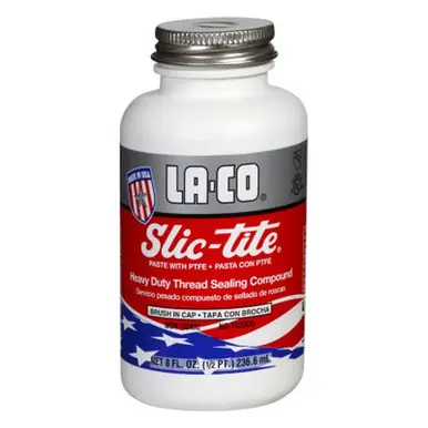 MARKAL 42019 Slic-Tite Paste Thread Sealants w/ PTFE, 1/2 pt Brush-In-Cap, White