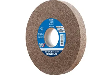 PFERD 61680 - Vitrified Bench Wheel, UNIVERSAL, 8" x 1 x 2, 60 Grit, Aluminum Oxide