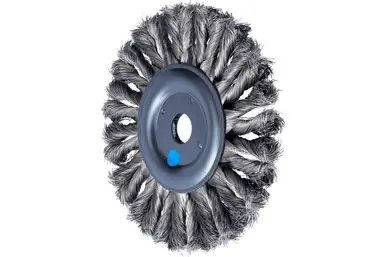 PFERD 82403 - Full Cable Knot Wheel Brush COMBITWIST HD 6" Dia. .014" SS 5/8-11 Arbor