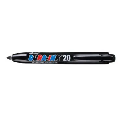 MARKAL 96575 Dura-Ink 20 Ink Markers, Black, 1/16 in, Felt (12pk)