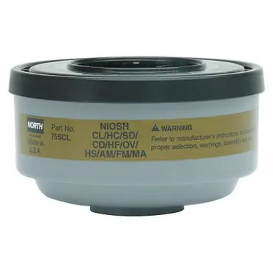 Honeywell 75SCL Gas and Vapor Cartridge/Filter, Hydrogen Sulfide (Escape)/Ammonia/Chlorine