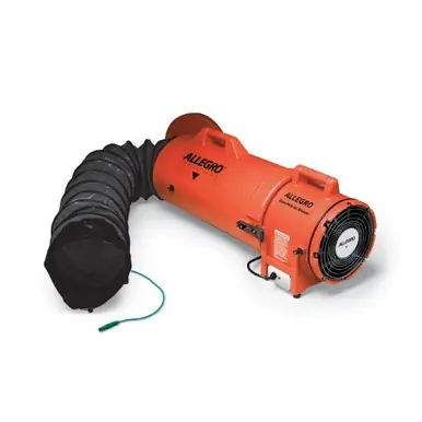 ALLEGRO 9538-50 - 8" Axial Explosion-Proof Plastic Blower w/ Canister & 50‘ Statically Conductive