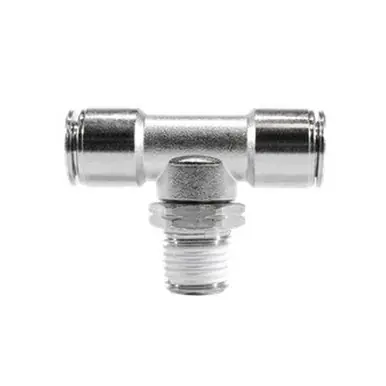 Midland Industries 20103NIC - Swivel Branch Tee w/ Nickel Collet, 1/8" Push to Connect x 1/8" Push