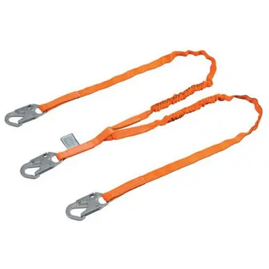 Honeywell T5121-Z7/6FTAF Titan Tubular Shock-Absorbing Lanyards, 6 ft, 3 Locking Snaps, 2 Legs