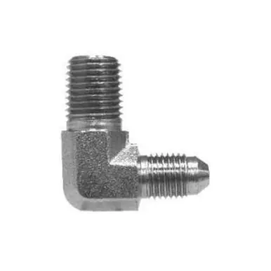 Midland Industries 2501RS44 - 90° Elbow, 1/4" Male 37° JIC Flared x 1/4" MIP, Steel