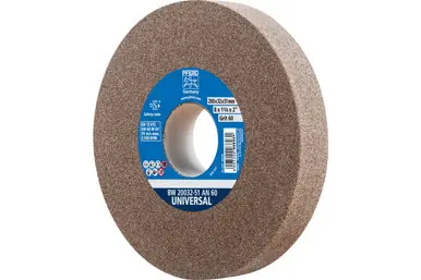 PFERD 61684 - Vitrified Bench Wheel, UNIVERSAL, 8" x 1-1/4 x 2, 36 Grit, Aluminum Oxide