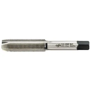 ALFA SPT170117 - 12-24 Right Hand Spiral Plug Chamfer Tap, HSS, Bright Finish