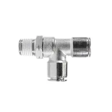 Midland Industries 20160NIC - Swivel Run Tee w/ Nickel Collet, 1/8" Push to Connect x 1/8" Push to