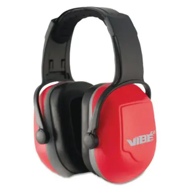 Jackson Safety 20774 H70 VIBE Earmuffs, 26 dB NRR, Red, Headband