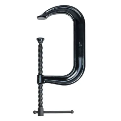 PALMGREN 9629514 - 8" Drop Forged Deep Throat C-Clamp w/ Black Oxide Spindle