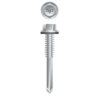 Strong-Point HA5C - 12-24 x 1-1/4" Hex Head w/ Washer Self-Drilling Screw, Strong-Shield 3000ct