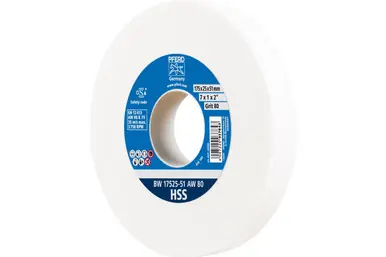 PFERD 61723 - Vitrified Bench Wheel, HSS, 7" x 1 x 2, 80 Grit, Aluminum Oxide