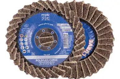 PFERD 45923 - Flap Disc, PVL-R, POLIVLIES CURVE, 5" x 7/8, Coarse, Aluminum oxide (5pk)