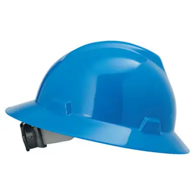 MSA 475368 V-Gard Protective Hat, Fas-Trac Ratchet, Hat, Blue