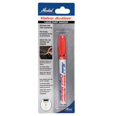 MARKAL 96802 Valve Action Paint Marker, Red, 1/8 in, Medium