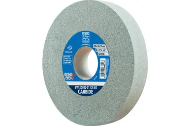 PFERD 61696 - Vitrified Bench Wheel, CARBIDE, 8" x 1-1/4 x 2, 80 Grit, Silicon Carbide