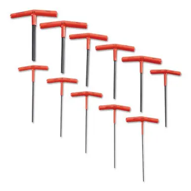 PROTO J4968 11-Piece T-Handle Hex Key Set, 11 per set, Hex Tip,"ch