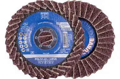 PFERD 45924 - Flap Disc, PVL-R, POLIVLIES CURVE, 5" x 7/8, Medium, Aluminum oxide (5pk)