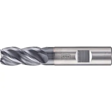 PFERD 23003058 .09" Radiused End Mill, 4-flutes, 5/8" Dia, 1-1/4" APMX, 3-1/2" OAL, Weldon shank