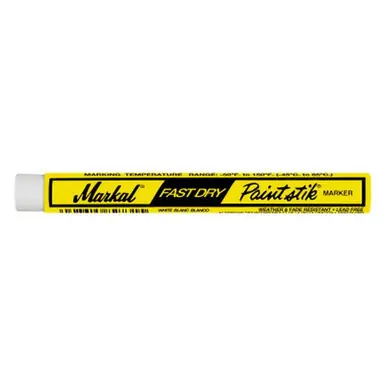 MARKAL 82730 Paintstik Fast Dry Markers, 3/8 in X 4 3/4 in, White