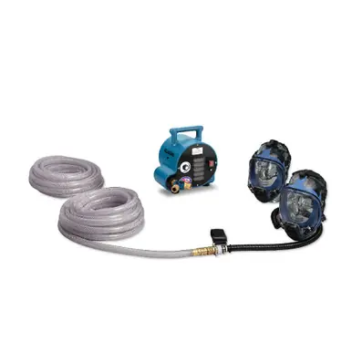 ALLEGRO 9200-02A - 2-Worker Full Mask Breathing Air Blower Respirator System w/ 2 50‘ Hoses