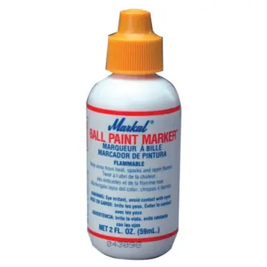 MARKAL 84620 Ball Paint Marker Markers, 1/8 in Tip, Metal Ball Point, White