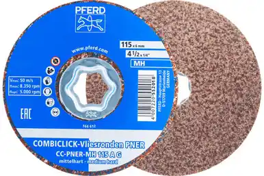 PFERD 48176 - COMBICLICK Unitized Disc, 4-1/2" Dia, Coarse, Hard, 6AM, Aluminum Oxide (5pk)