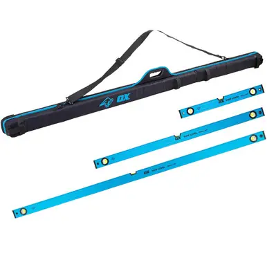 OX TOOLS P636601 - PRO TUFF Level Set w/ Pro Level Bag - 24", 48", 72" Aluminum Box Levels