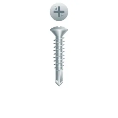 Strong-Point O86 - 8-18 x 3/4" Oval Head Self-Drilling Screw, Zinc 10000ct
