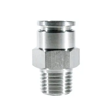 Midland Industries 20054SS - Connector, 1/4" Push" Tube x 1/8" MPT, Stainless Steel