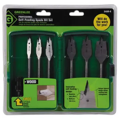 Greenlee 34AR-6 6pc Spade Bit Set (3/8" to 1") (5pk)