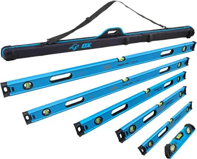 OX TOOLS T508901 - Tradesman 6 Level Set w/ Case, 10", 24", 36", 48", 72", 78" Levels, Non-Magnetic