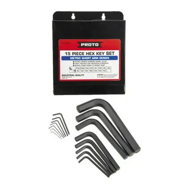 PROTO J4988M Metric Hex Key Set, 15 per box, Hex Tip, Metric