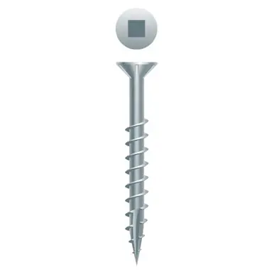 Strong-Point XQ820NZ - 8 x 1-1/4" Flat Head w/ Nibs Woodworking Screw, Zinc 8000ct