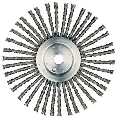 WEILER 94224 Joint/Crack Cleaning Brush 12" D x 3/8" W .035" Steel Wire 38 Knots (2pk)