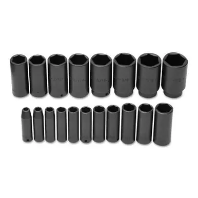 PROTO J74116 TorquePlus 19 Piece Deep Impact Socket Set, 1/2" 6 Point