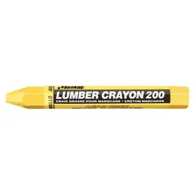 MARKAL 80351 200 Lumber Crayons, 1/2 in, Yellow (12pk)