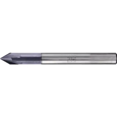 PFERD 23003017 Deburring End Mill, 4-flutes, 60° 1/4" Dia, 7/32" APMX, 3-1/2" OAL, Cyl. Shank