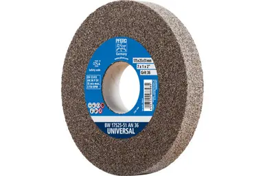 PFERD 61675 - Vitrified Bench Wheel, UNIVERSAL, 7" x 1 x 2, 36 Grit, Aluminum Oxide