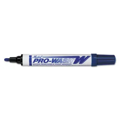MARKAL 97033 PRO-WASH W Water Removable Paint Markers, 1/8 in Tip, Medium, Black