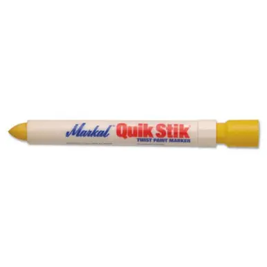 MARKAL 61068 Quik Stik Markers, 11/16 in X 6 in, Yellow, Carded