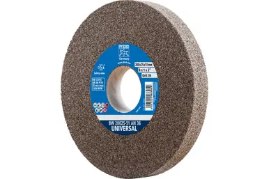 PFERD 61679 - Vitrified Bench Wheel, UNIVERSAL, 8" x 1 x 2, 36 Grit, Aluminum Oxide