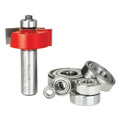 FREUD 32-524 - flush, 1/8",1/4",5/16",3/8",7/16",1/2" Depth Rabbeting Bit with Bearings
