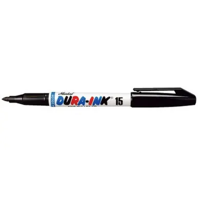 MARKAL 96023 Dura-Ink 15 Markers, Black, 1/16 in, Felt (12pk)