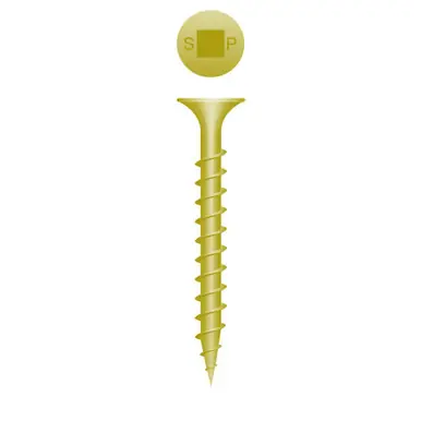 Strong-Point 830QCY - 8 x 3" Bugle Head Outdoor Screw, Yellow Zinc 2000ct