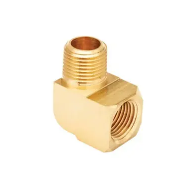 Midland Industries 116-4 - 90° Barstock Street Elbow, 1/4" MIP x 1/4" FIP, Brass