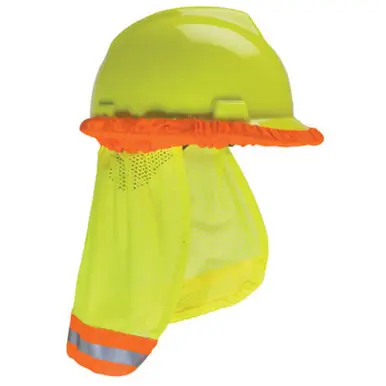 MSA 10098032 SunShade Hard Hat Accessories, Yellow/Green w/ Reflective Stripe,MSA Cap & Hat