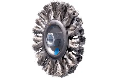 PFERD 82398 - Full Cable Knot Wheel Brush COMBITWIST HD 5" Dia. .014" SS 5/8-11 Arbor