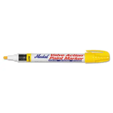 MARKAL 96821 Valve Action Paint Marker, Yellow, 1/8 in, Medium